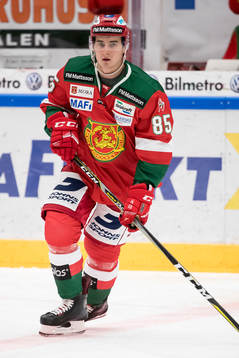 Moras Michael Haga  i ishockeymatchen i SHL mellan Mora och