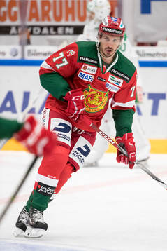Moras Keaton Ellerby  i ishockeymatchen i SHL mellan Mora