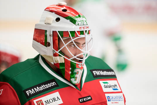 Moras målvakt Mattias Pettersson  i ishockeymatchen i SHL