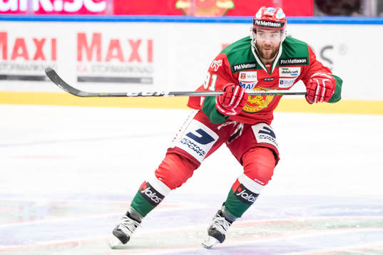 Moras Jacob Lagace  i ishockeymatchen i SHL mellan Mora och