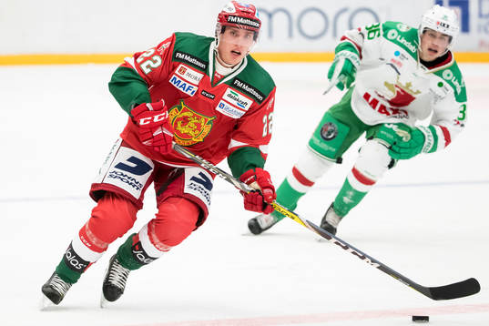 Moras Matias Lassen  i ishockeymatchen i SHL mellan Mora