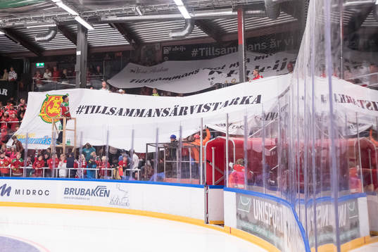 Mora TIFO i ishockeymatchen i SHL mellan Mora och Rögle