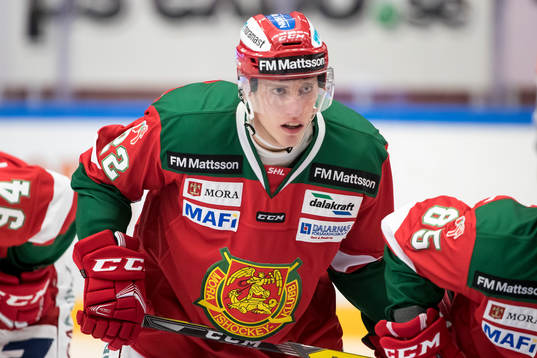 Moras Matias Lassen  i ishockeymatchen i SHL mellan Mora