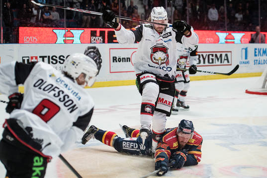 Malmö Redhawks Stefan Warg och Djurgårdens Mikael Ahlén