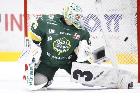 Björklövens målvakt Adam Werner släpper 1-3 målet