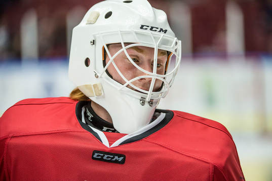Malmö Redhawks målvakt Linus Gidbark innan