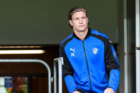 Halmstads Alexander Berntsson före fotbollsmatchen i