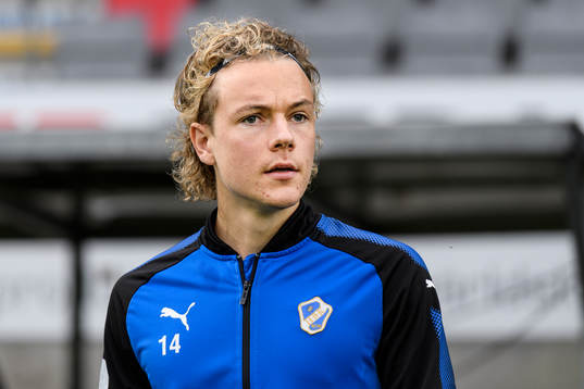 Halmstads Höskuldur Gunnlaugsson före fotbollsmatchen i