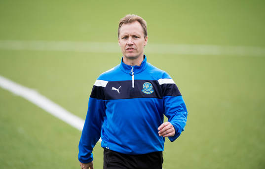 Lunds tränare Stefan Jansson i matchen i division 2 mellan