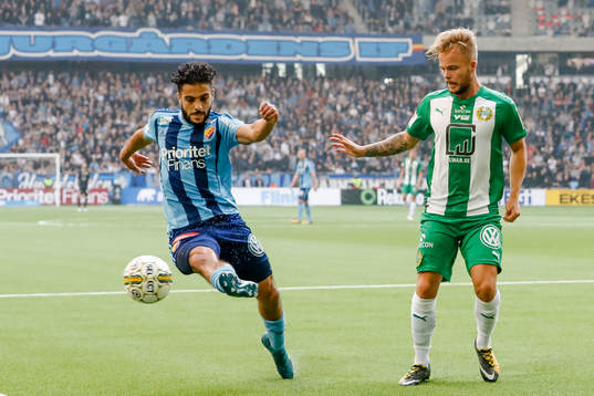 Djurgårdens Othman El Kabir och Hammarbys Sander Svendsen
