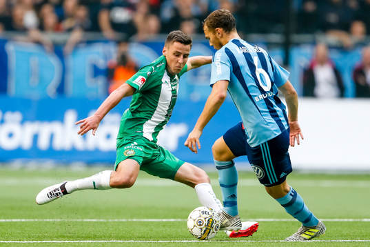 Hammarbys Jeppe Andersen och Djurgårdens dJesper Karlström