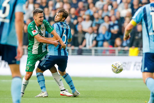 Hammarbys Jeppe Andersen och Djurgårdens Jesper Karlström
