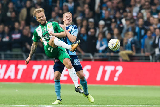 Hammarbys Sander Svendsen och Djurgårdens Elliot Käck