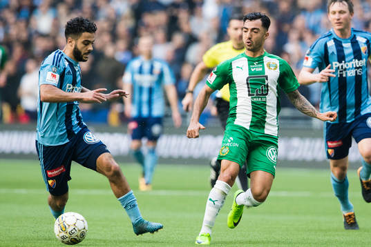 Djurgårdens Othman El Kabir och Hammarbys Jiloan Hamad