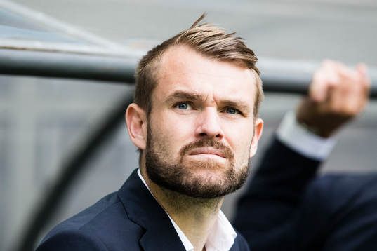 Hammarbys Mads Fenger Nielsen innan fotbollsmatchen i