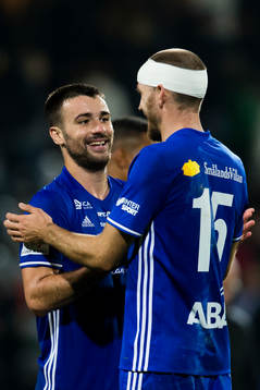 Sundsvalls Carlos Gracia och Marcus Danielson jublar