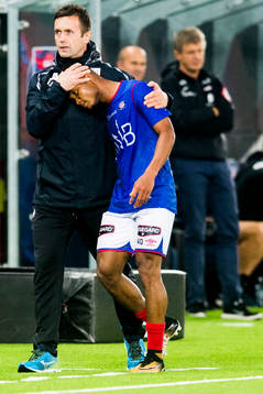 Ronny Deila, head coach of Vålerenga and Chidera Ejuke