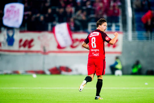 Fredrik Haugen of Brann celebrates