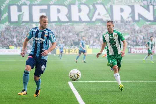 Djurgårdens Gustav Engvall och Hammarbys Mats Solheim