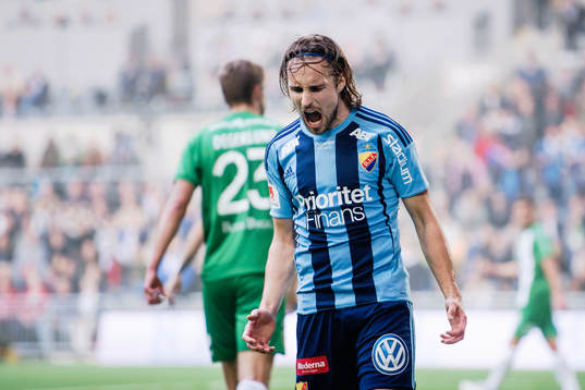 Djurgårdens Kevin Walker reagerar