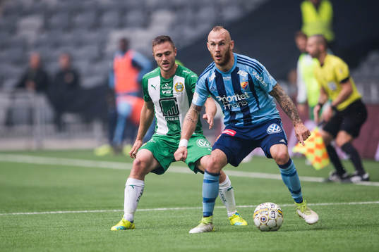Hammarbys Mats Solheim och Djurgårdens Magnus Eriksson