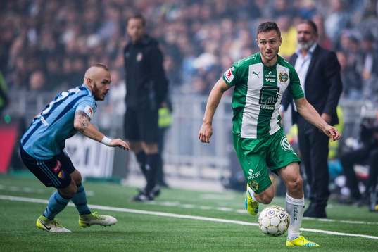 Djurgårdens Magnus Eriksson och Hammarbys Mats Solheim