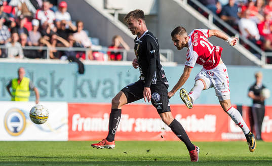 Kalmars Filip Sachpekidis och Östersunds Jamie Hopcutt