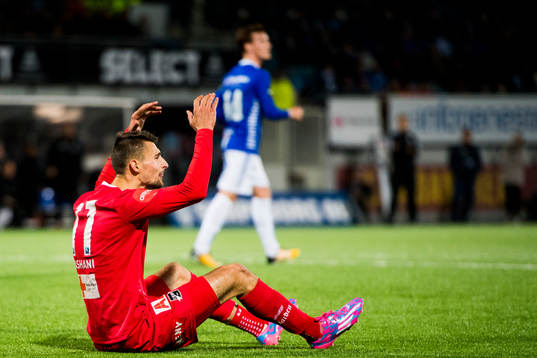 Elbasan Rashani of Odd reacts
