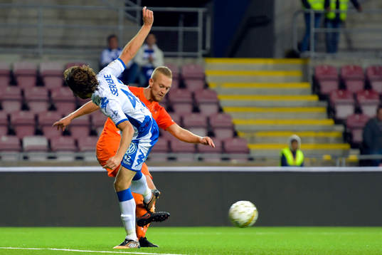 AFC Eskilstunas Alexander Michel och IFK Göteborgs Mikkel