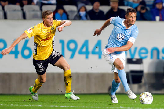 Elfsborgs Joakim Nilsson och Malmö FFs Markus Rosenberg