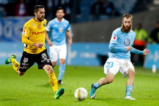 Elfsborgs Emir Bajrami och Malmö FFs Jo Inge Berget
