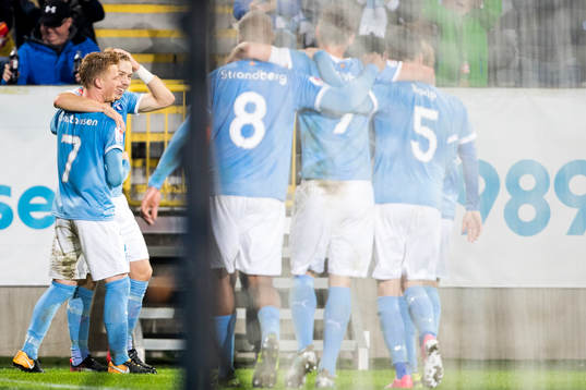 Malmö FFs Anders Christiansen och Anton Tinnerholm jublar