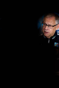Lars Lagerbäck, head coach of Norway, presents the team