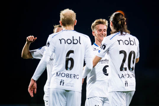 Erlend Dahl Reitan of Bodø/Glimt celebrates 4-0 with his