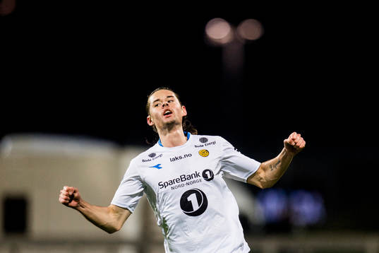 Amor Yonas Layouni of Bodø/Glimt celebrates 4-0