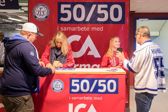 50-50 lotteri vid ishockeymatchen i HockeyAllsvenskan