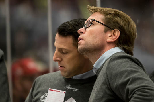 Troja/Ljungby tränare Pelle Svensson i ishockeymatchen i