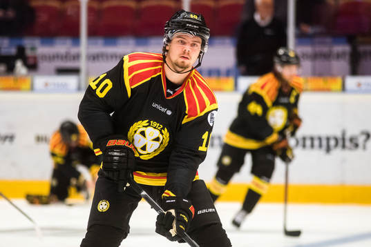 Brynäs Marcus Ersson före ishockeymatchen i SHL mellan
