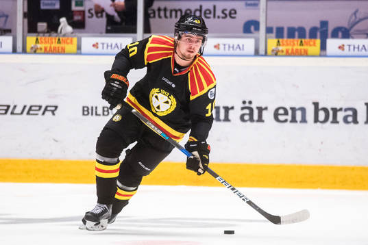 Brynäs Marcus Ersson före ishockeymatchen i SHL mellan