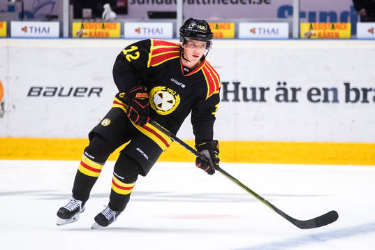 Brynäs  Samuel Asklöf före ishockeymatchen i SHL mellan
