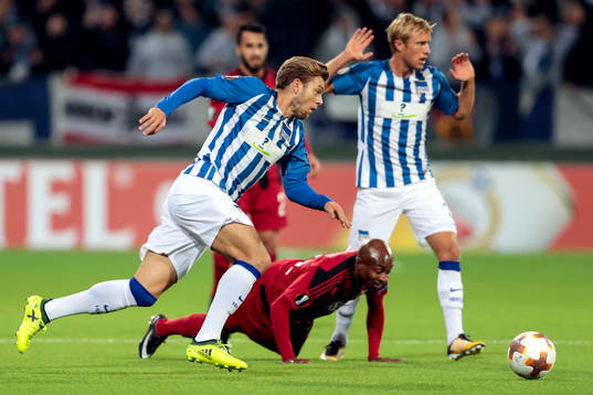 Hertha Berlins Alexander Esswein och Östersunds Fouad