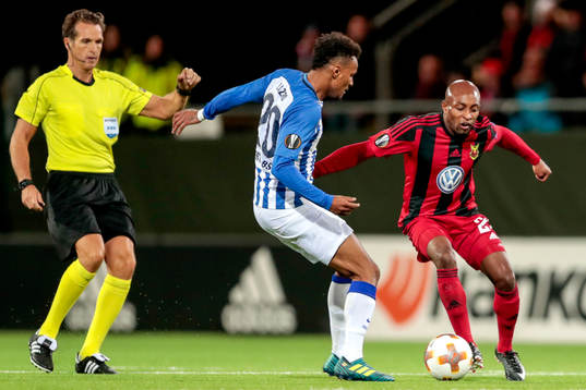 Hertha Berlins Valentino Lazaro och Östersunds Fouad