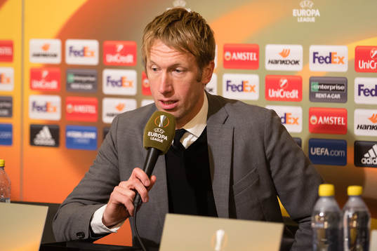 Östersunds tränare Graham Potter på presskonferens