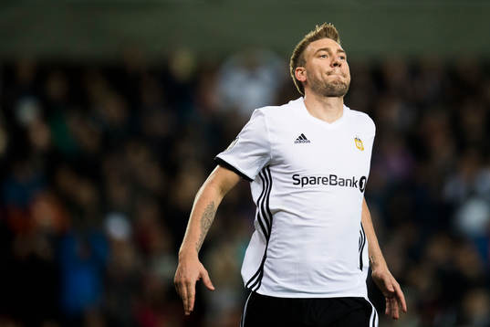 Nicklas Bendtner of Rosenborg celebrates 1-0
