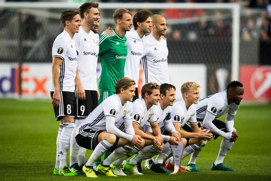 Rosenborg players pose for a team photo