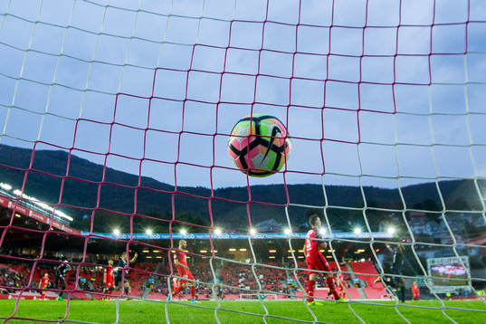The matchball in the net