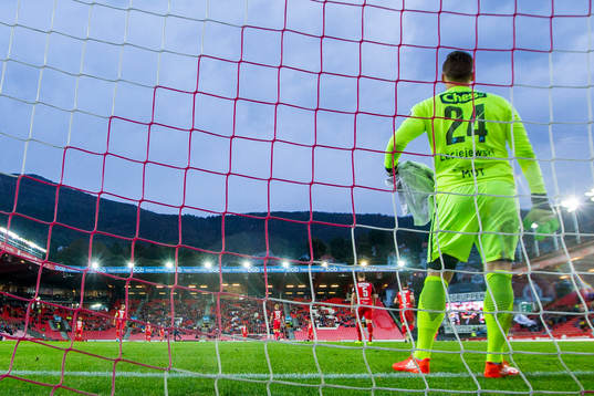 Goalkeeper Piotr Leciejewski of Brann looks dejected