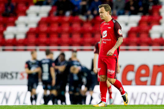 Fredrik Haugen of Brann looks dejected