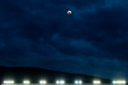 A football in the air