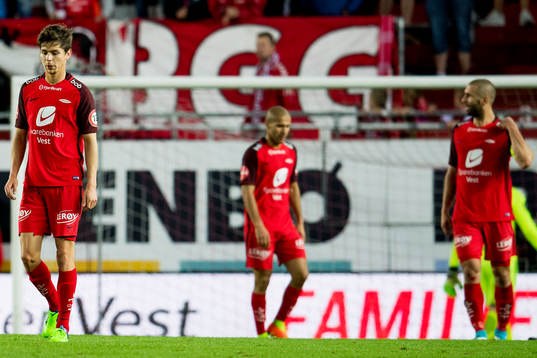 Torgeir Børven of Brann looks dejected